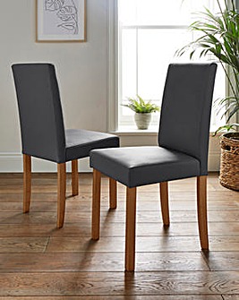 Pair of Ava Faux Leather Dining Chairs