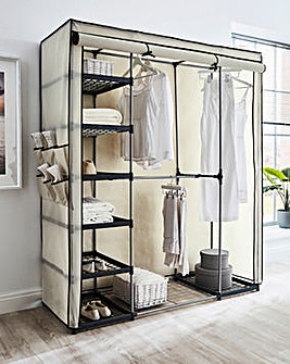 Covered Triple Wardrobe with Storage