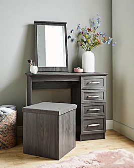 Kingston Dressing Table with Stool & Mirror