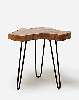 Wood Slice Teak Side Table