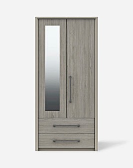 Tampa Ready Assembled 2 Door Wardrobe with Mirror