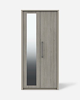 Tampa Ready Assembled 2 Door Wardrobe with Mirror