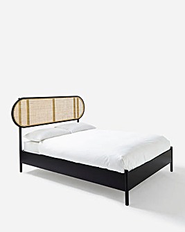 Aulia Rattan Bed Frame with Quilted Mattress
