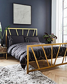 Joanna Hope Grace Metal Bed with Memory Mattress