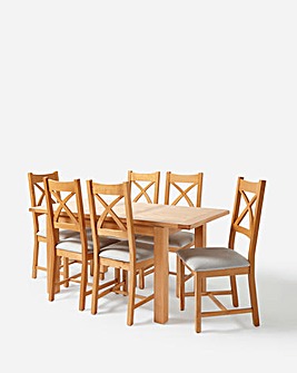 Faversham Oak Extending Dining Table with 6 Chairs
