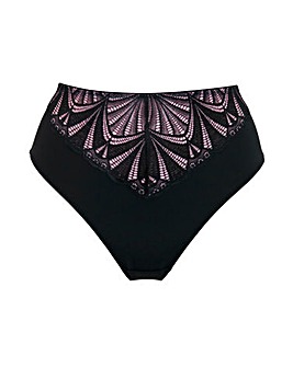 Pour Moi New Romance High Leg Midi Brief Black/Rose