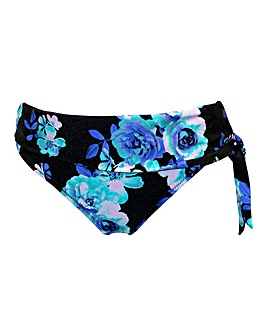 Pour Moi Portofino Foldover Tie Bikini Brief Black Floral