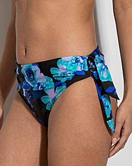 Pour Moi Portofino Foldover Tie Bikini Brief Black Floral