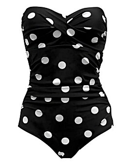 Pour Moi Santa Monica Tummy Control Strapless Swimsuit Black/White