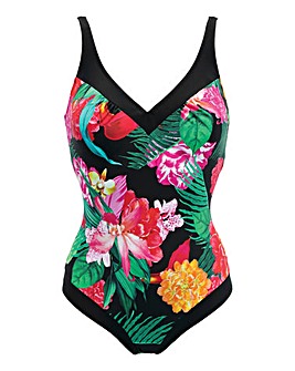 Pour Moi Contour Tummy Control Swimsuit Black Multi