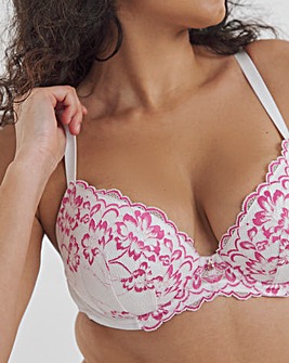 Ann Summers Sexy Lace Planet Plunge Bra White/Pink