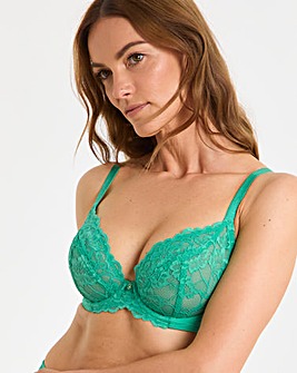 Ann Summers Sexy Lace Planet Fuller Bust Non Pad Wired Bra Bright Green
