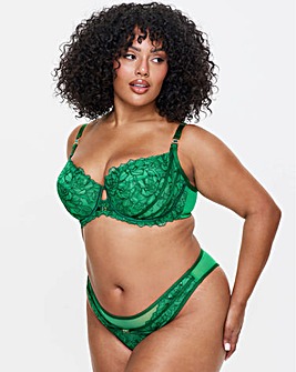 Ann Summers Divine Temptation Fuller Bust Non Pad Balcony Wired Bra Mid Green