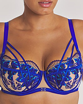 Ann Summers Faithful Fan Fuller Bust Non Pad Balcony Wired Bra Cobalt