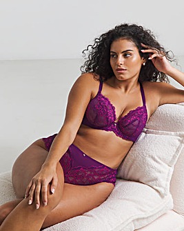Ann Summers Sexy Lace Planet Two Tone Fuller Bust Non Pad Wired Bra Dark Purple
