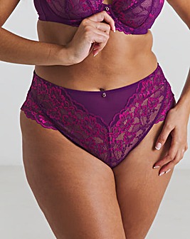 Ann Summers Sexy Lace Planet Two Tone High Waist Brazillian Dark Purple