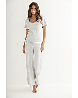Pour Moi Ribbed Jersey Baby Overlock Short Sleeve Pyjama Set