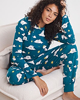Chelsea Peers Jersey Crew Neck Rabbit Print Pyjama Set