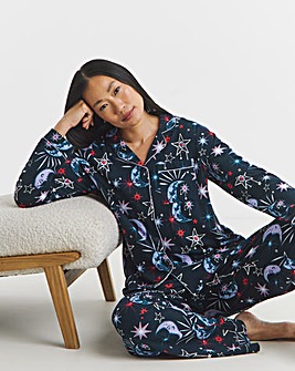 Chelsea Peers Jersey Button Up Long Pyjama Set