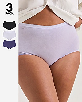 Sloggi (3 Pack) Basic Maxi Knickers Lilac/Navy/Black