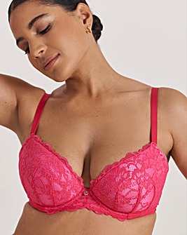 Ann Summers Sexy Lace Planet Plunge Bra Dark Pink