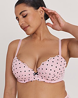 Ann Summers Sexy Lace Planet Flocked Plunge Bra Pink