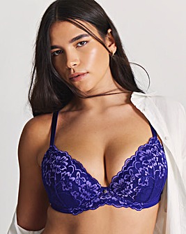Ann Summers Sexy Lace Planet Two-Tone Plunge Bra Dark Purple