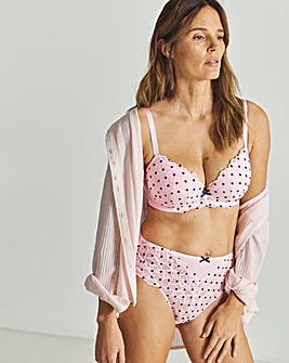 Ann Summers Sexy Lace Planet Flocked High Waist Brazilian Pink