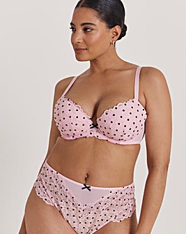 Ann Summers Sexy Lace Planet Flocked High Waist Brazilian Pink