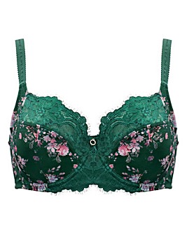 Pour Moi Bliss Full Cup Wired Non Pad Side Support Bra Forest/Floral