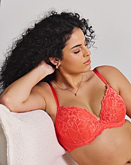 Ann Summers Sexy Lace Planet Plunge Bra Coral