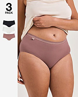 Sloggi (3 Pack) Basic Midi Knickers Cocoa Multi