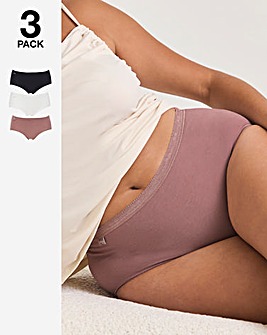 Sloggi (3 Pack) Basic Midi Knickers Cocoa Multi