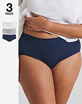Sloggi 3Pack Basic Midi Knicker Navy Multi