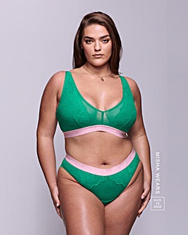 Lemonade Dolls Synergy Lace Mid Rise Knicker Emerald/Pink