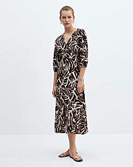 Mango Caludie V-Neck Midi Dress