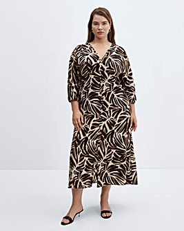 Mango Caludie V-Neck Midi Dress