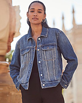 Sosandar Mid Blue Relaxed Fit Denim Jacket