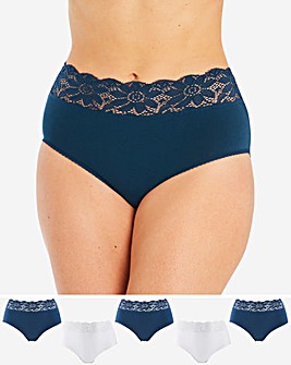 5 Pack Lace Top Full Fit Briefs
