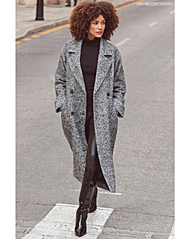 Sosandar Herringbone Mixed Wool Coat