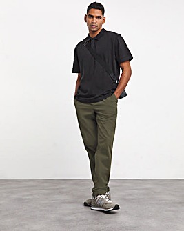 Garment Washed Relaxed Fit Loopback Polo