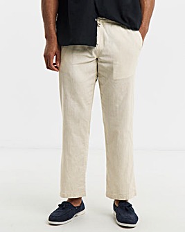 Jac & Jones Karl Breeze Linen Blend Trousers - Natural