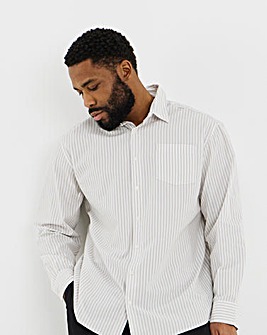 Jack & Jones Cole Poplin Stripe Long Sleeve Shirt - Cream