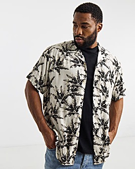 Jack & Jones Jeff Printed Resort Shirt -Cream/Black