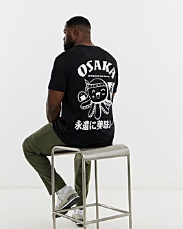 Jack & Jones Osaka Back Graphic T-Shirt - Black