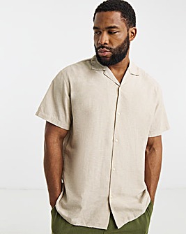 Jack & Jones Breeze Linen Blend Resort Shirt - Natural