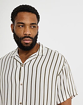 Jack & Jones Jeff Stripe Resort Shirt - White/Green