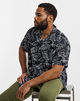 Jack & Jones Jeff Print Resort Shirt - Black/White