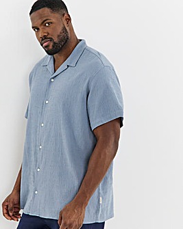 Jack & Jones Luke Crinkle Resort Shirt - Blue