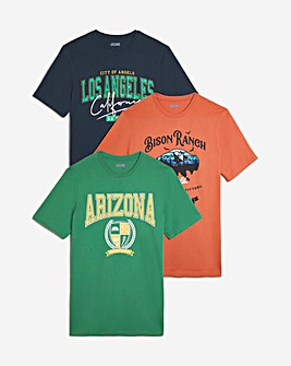 3 Pack Graphic T-shirts Long